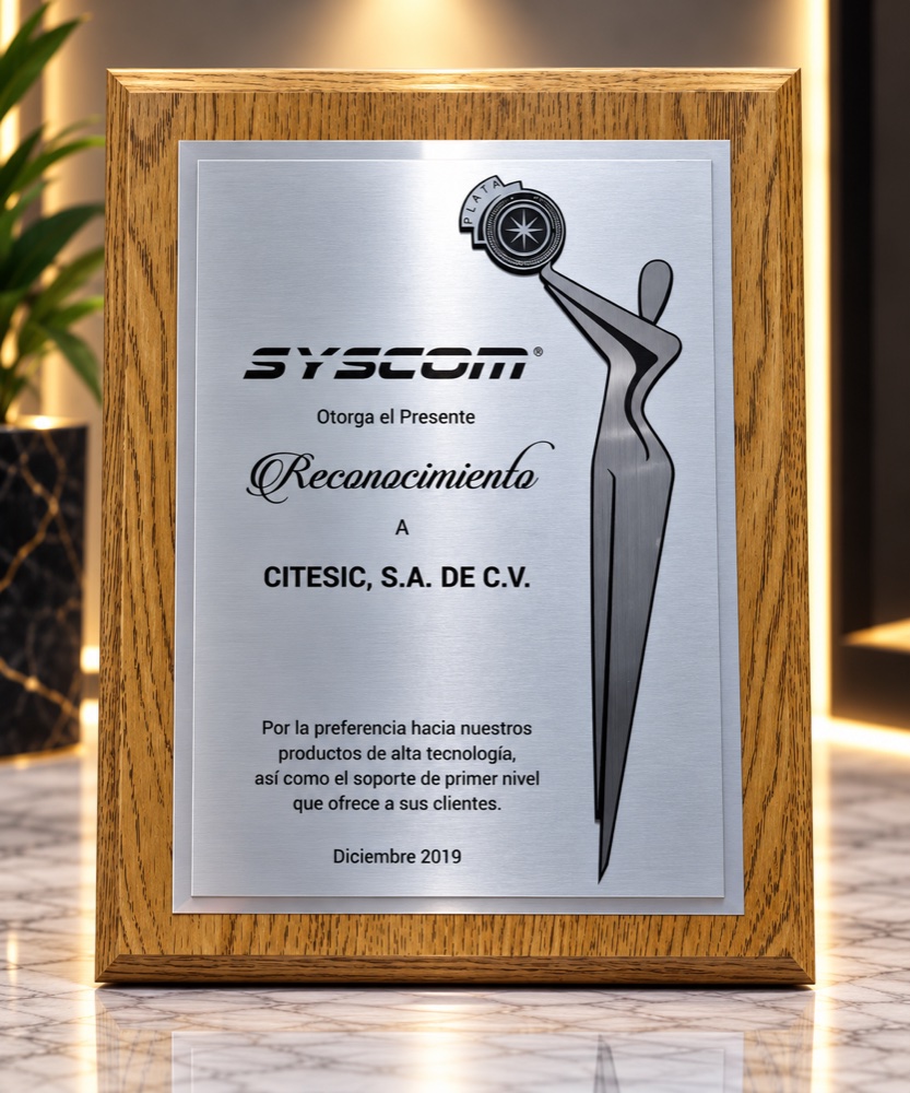 Reconocimiento SYSCOM Plata a CITESIC, 2019