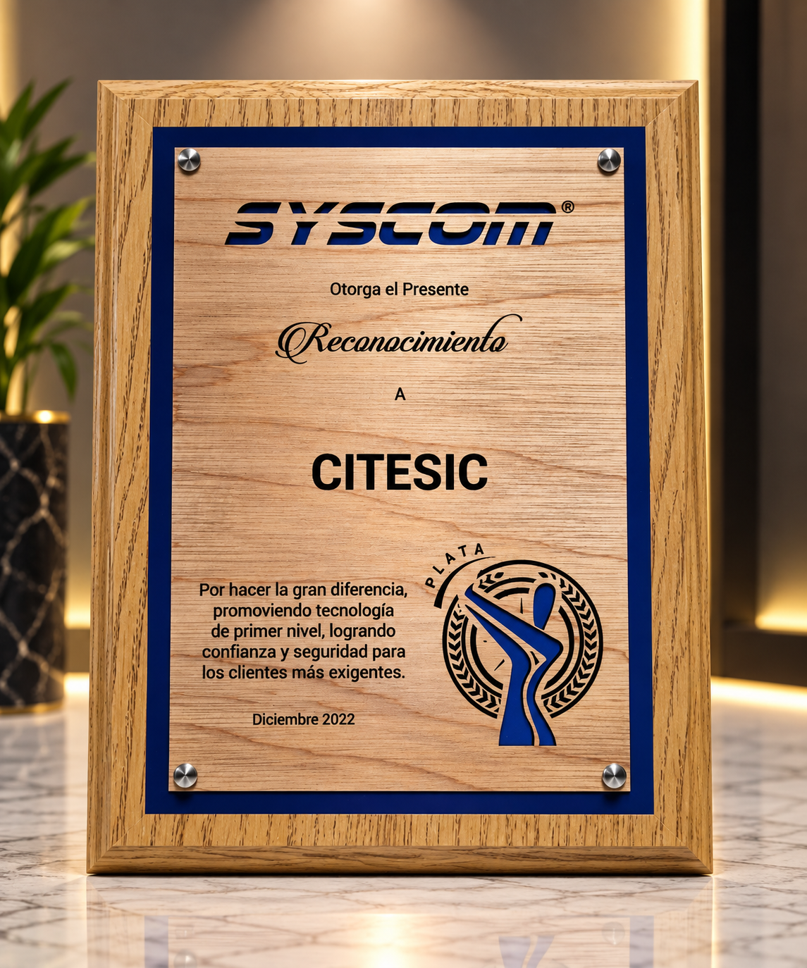 Reconocimiento SYSCOM Plata a CITESIC, 2022